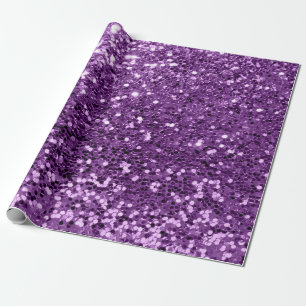 Violet Purple Amethyst Sequin Glitter Shiny Effect Wrapping Paper