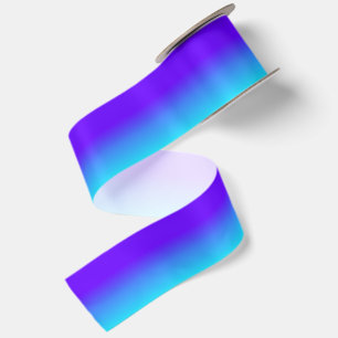 Violet Purple and Bright Aqua Ombre Satin Ribbon