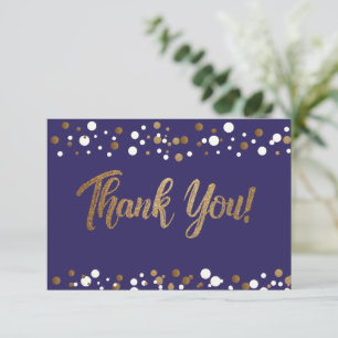 Violet purple and Gold thank you 50th birthday Card