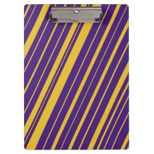 Violet Purple and Yellow Diagonal Stripes Clipboard