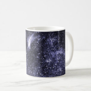Violet purple black abstract galaxy coffee mug