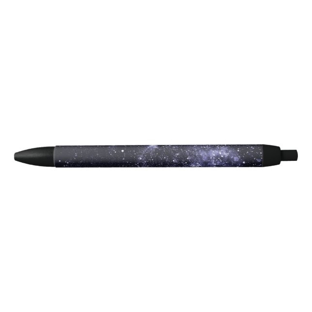 Violet purple black abstract galaxy ink pen (Front)