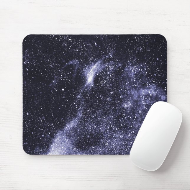 Violet purple black abstract galaxy mouse pad (With Mouse)