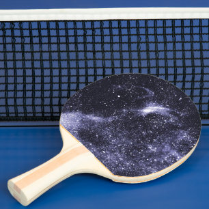 Violet purple black abstract galaxy ping pong paddle