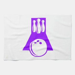 Violet Purple Bowling Tea Towel