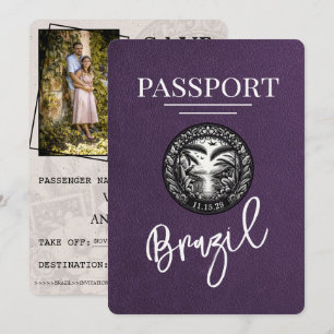 Violet Purple Brazil Passport Save The Date