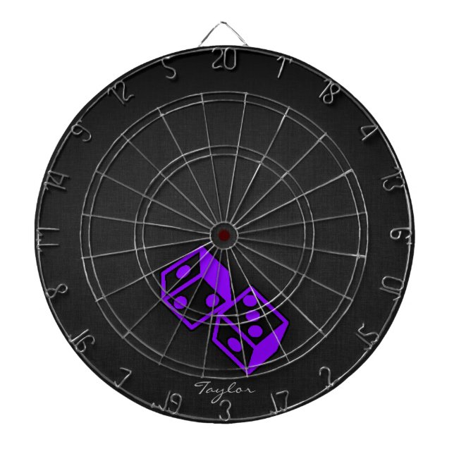 Violet Purple Casino Dice Dartboard (Front)