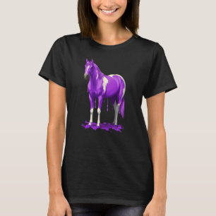 Violet Purple Dripping Wet Paint Horse T-Shirt