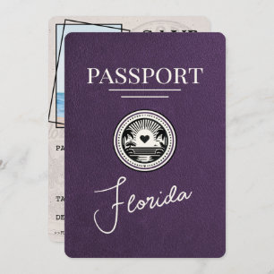 Violet Purple Florida Passport Save The Date