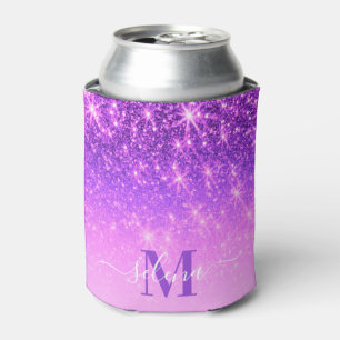 Violet Purple Glitter Can Cooler