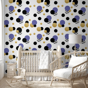 Violet Purple Gold Polka Dot  Wallpaper