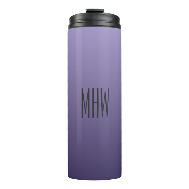 Violet Purple Gradient custom monogram tumbler (Front)