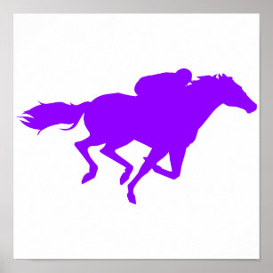 Violet Purple Horse Racing Poster