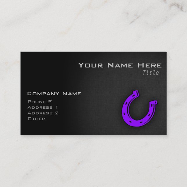 Violet Purple Horse shoe Business Card (Front)