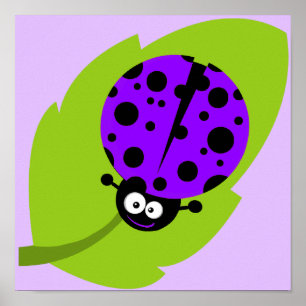 Violet Purple Ladybug Poster
