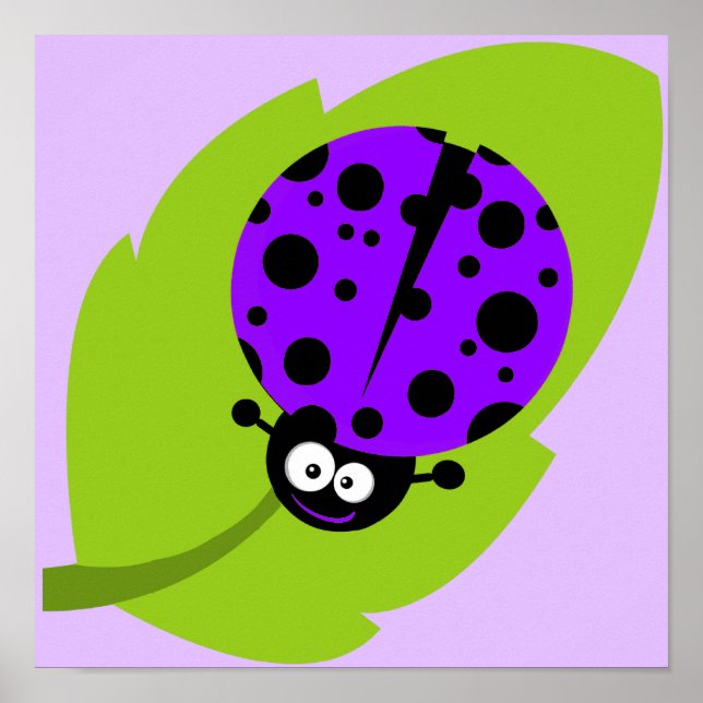 Violet Purple Ladybug Poster (Front)