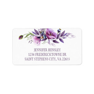 Violet Purple Lavender Wildflowers Address   Label
