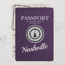 Violet Purple Nashville Passport Save The Date