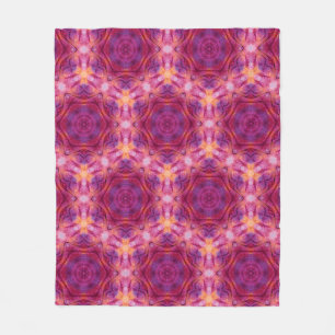 violet, purple, orange and blue watercolor kaleido fleece blanket