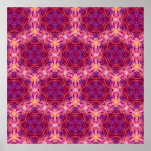 violet, purple, orange and blue watercolor kaleido poster