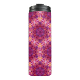 violet, purple, orange and blue watercolor kaleido thermal tumbler