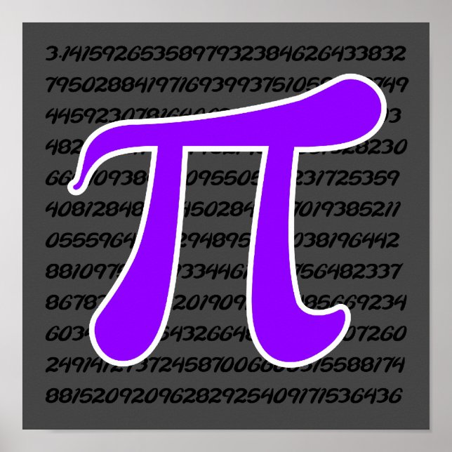 Violet Purple Pi Symbol Poster (Front)