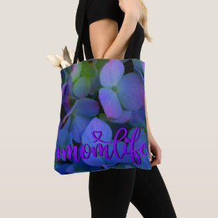 Violet purple pink blue Blue Hydrangeas flowers Tote Bag