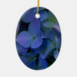 Violet purple pink blue hydrangeas flower floral ceramic ornament