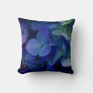 Violet purple pink blue hydrangeas flower floral cushion