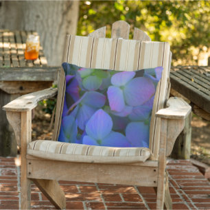Violet purple pink blue hydrangeas flower floral cushion