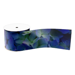 Violet purple pink blue hydrangeas flower floral grosgrain ribbon