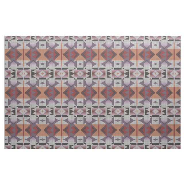 Violet Purple Pink Orange Red Grey Ethnic Look Fabric (Fat Quarter)