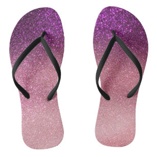 Violet Purple Pink Triple Glitter Ombre Gradient Thongs