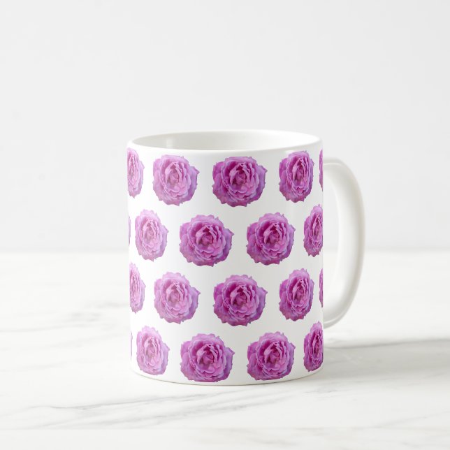 Violet Purple Rose Flower Coffee Mug (Front Right)