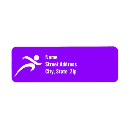 Violet Purple Running Return Address Label