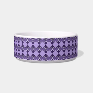 Violet Purple Square and Diamond Chequered Pattern Bowl