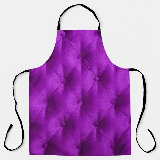 Violet purple velvet capitone textile background,  apron (Front)