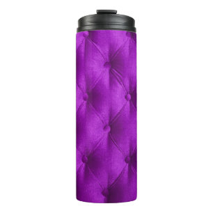 Violet purple velvet capitone textile background, thermal tumbler