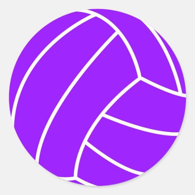 Violet Purple Volleyball Classic Round Sticker (Front)