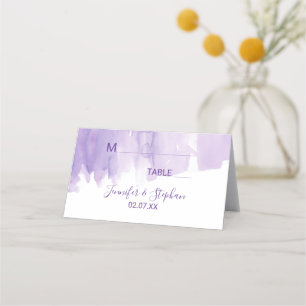 Violet Purple Watercolor Splash Place Cards