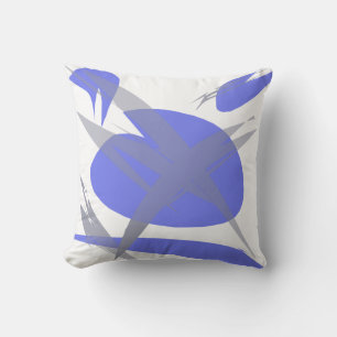 Violet Purple White and Grey Abstract Art Cushion