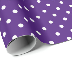 Violet Purple   White Polka Dot Wrapping Paper