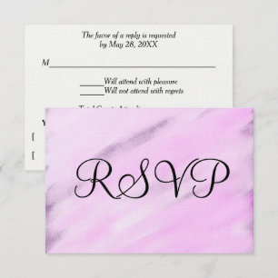 Violet Purple White Watercolor Wedding RSVP Cards