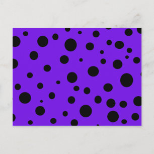 Violet Purple with Black Polka Dots Products Postcard