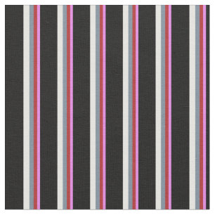 Violet, Red, Light Slate Grey, White & Black Fabric