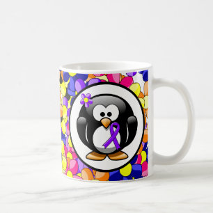Violet Ribbon Penguin,  Hodgkin's lymphoma Coffee Mug