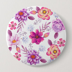 Violet rose 10 cm round badge