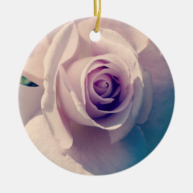 Violet Rose Ceramic Ornament (Front)