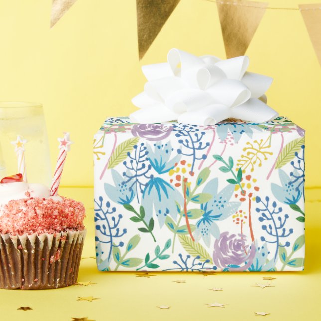 Violet rosé garden  wrapping paper (Birthday Party)