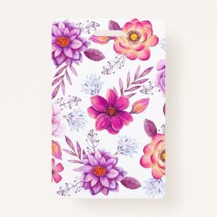 Violet rose ID badge